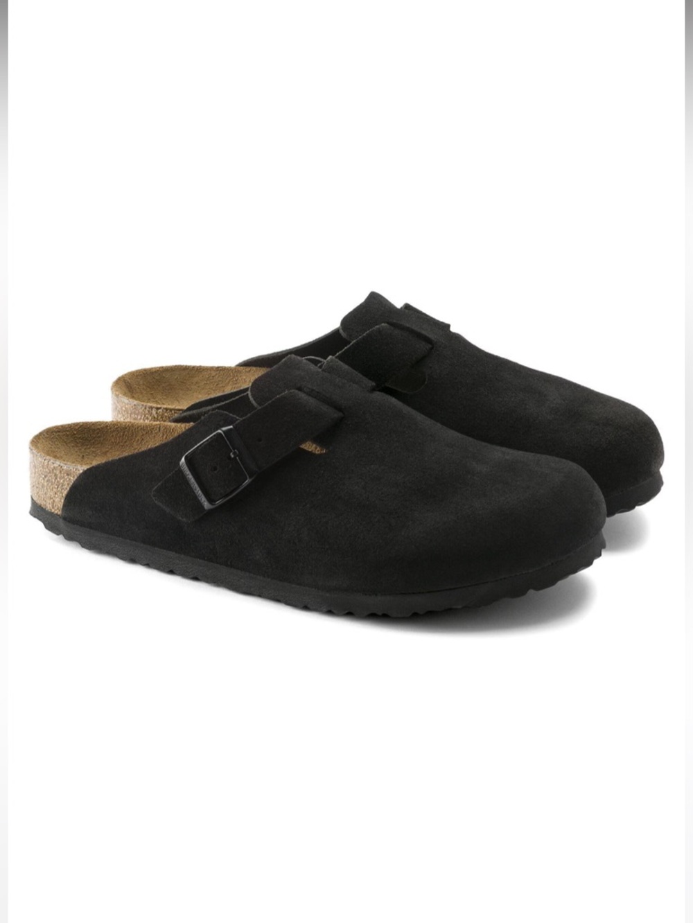Birkenstock Black Suede Clog Mules